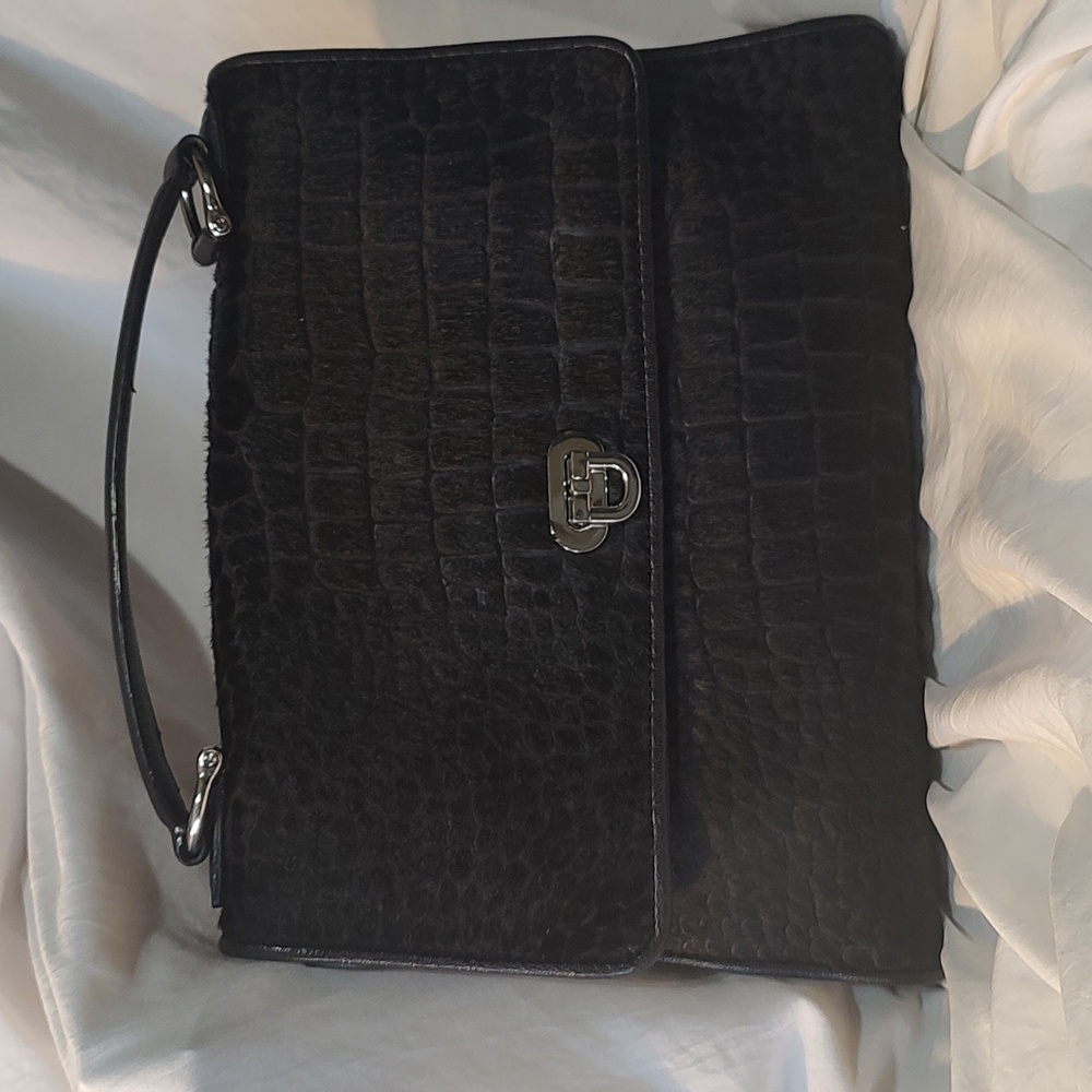 Talbots hair calf and leather tote